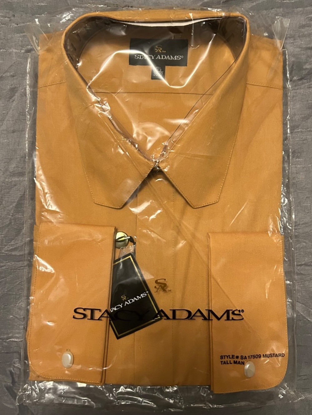 Orange/ Gold Stacy Adams Long Sleeve Shirt - Picture 4 of 5